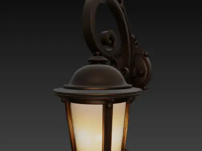 Realistic wall lamp 3D model