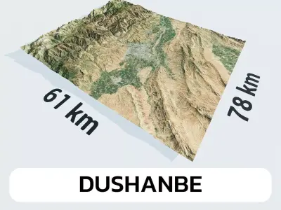 Dushanbe Tajikistan City Landscape 3D Model 3D model