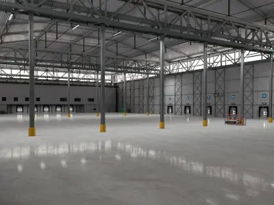 Warehouse Logistic 10 interior and exterior 3D model