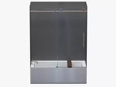 westyle bathtub cube and Glass doors Fleurco Kinetik 3D model
