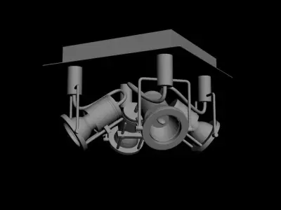 Halogen light fixture 3D model