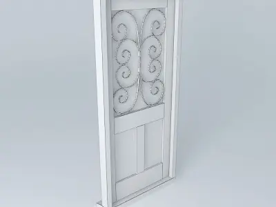 Simple glassed door Free 3D model