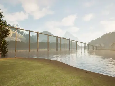 Viking Settlement Environment UE5 Low-poly 3D model