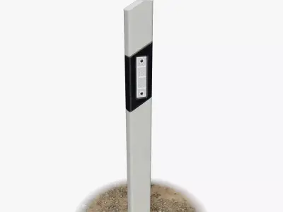 Road Reflector Post 01 Low-poly 3D model