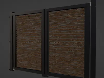 Horizontal Slat Single Gate 3D model