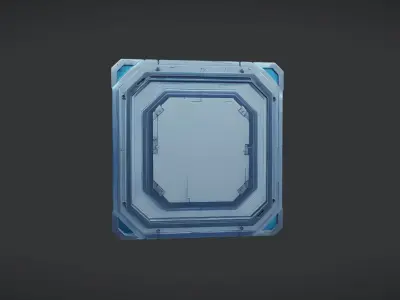 futuristic metal door panel 3D model