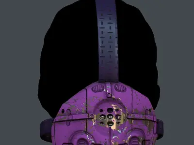 Gas mask helmet 3d model scifi Low-poly  Low-poly 3D model