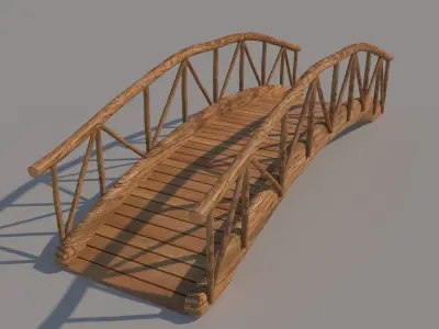 Log Bridge 3D model