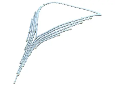 Modern White Pearl Bids Necklace Low-poly 3D model