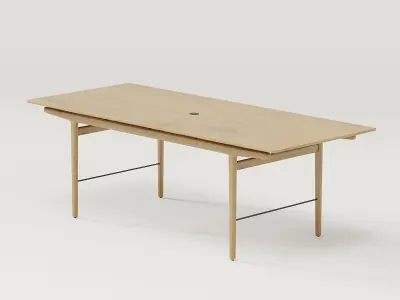 DWR Finn dining table and Finn dining chair  3D model