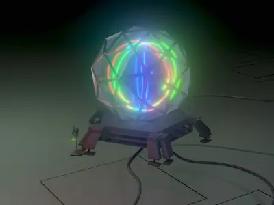 Sci-Fi Nuclear Reactor Particle System Low-poly 3D model