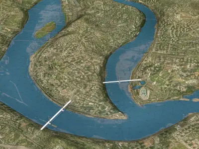 Chongqing - Topography Terrain Low-poly 3D model