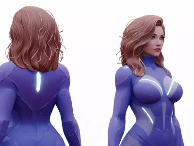  3D female character model 3D print model