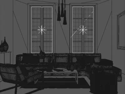 Full Scene Living Room 3D model