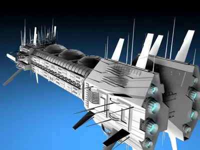 Porcupine spaceship 3D model