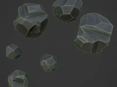 Stylized stones pack Low-poly 3D model
