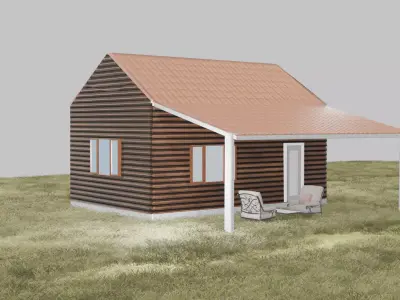Wooden Cabin House 3D model