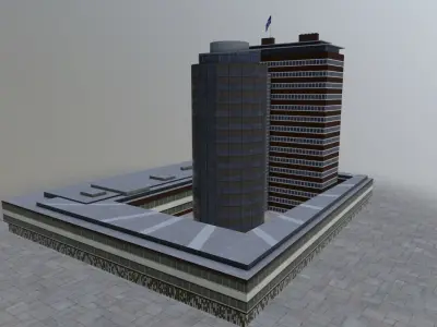 Amsterdam Nederlandsche Bank Low-poly 3D model