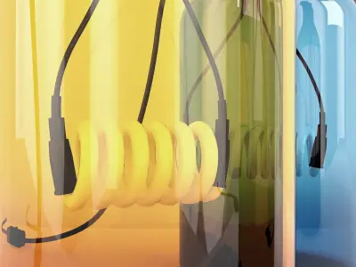 Bouche bottle lamp with cord 3D model