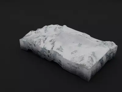 K12 Mountain Low-poly 3D model