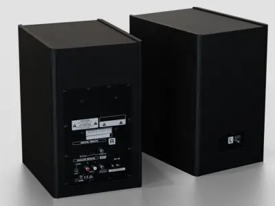 Pair of Speakers Low-poly 3D model