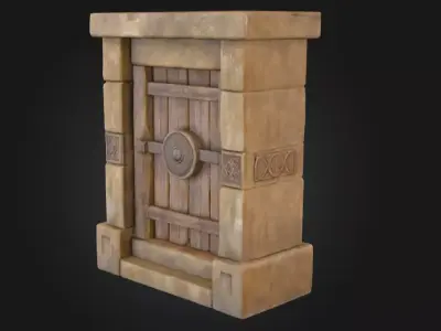 Ancient Stone Portal Low-poly 3D model
