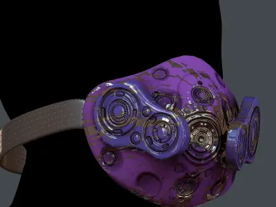 Gas mask helmet 3d model scifi Low-poly  Low-poly 3D model