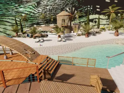 Leisure vacation beach 3D model