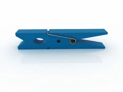CLOTHES PEG BLUE PLASTIC Low-poly 3D model
