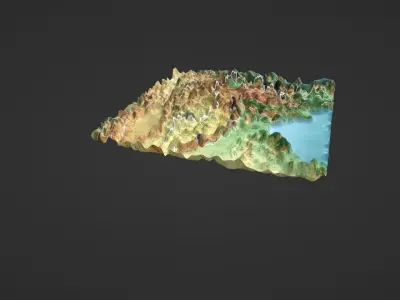 Southwest China Map Topography Low-poly 3D model