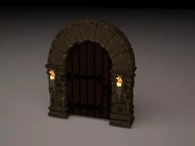 rock old door Low-poly 3D model