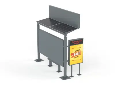 Bus Station Shelter 3D model