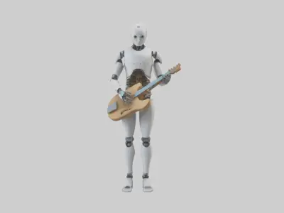 Robot version of a musician model 3D model