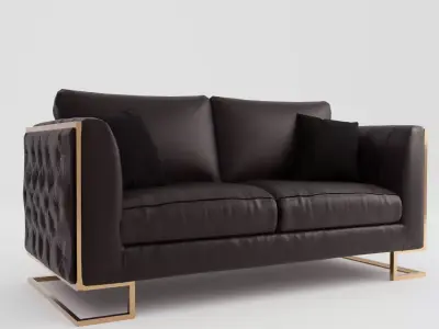 Vintage Sofa Low-poly 3D model