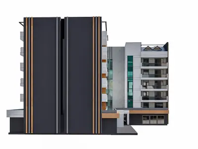 Modern Residential Building 09 3D model