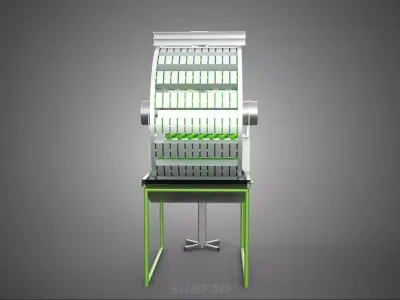 RADIAL ROTARY HYDROPONIC SPIN GARDENING PLANT FARM SYSTEM WHEEL 3D model