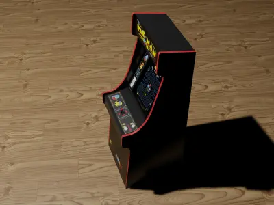 pacman arcade machine Free low-poly 3D model