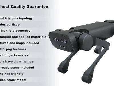 Alien-Go Robot Dog PBR Gameready Low-poly 3D model