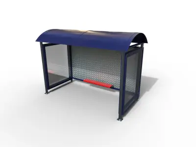 Pack 2 Modern bus stop Low-poly 3D model purchase