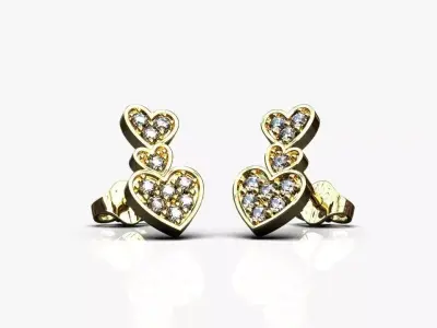 Hearts earrings 3D print model