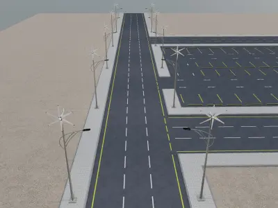 Wind Powered Lighting Pole Type-1 3D model