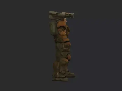 Post-Apocalyptic Armored Warrior  Heavy Mech Soldier  3D model