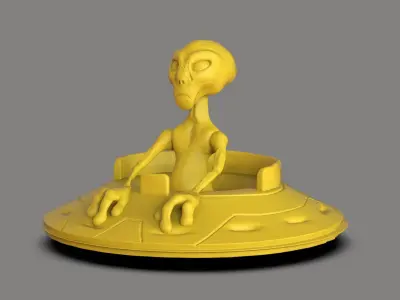Alien and Ufo Phone holder 3D print model