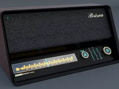 Vintage Modern Speaker Radio Low-poly 3D model