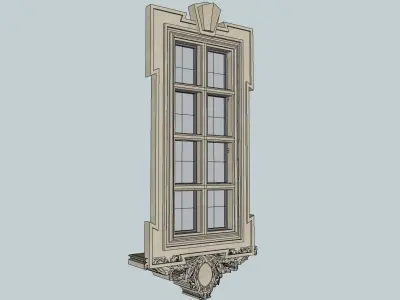 Classical window 3d sketchup model 3D model