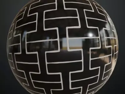 Modern Geometric Interlaced Tile PBR Seamless Texture