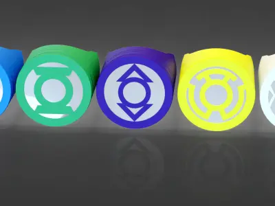 Lantern Corps LED rings Set All 9  3D print model
