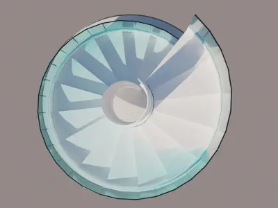 Elegant Spiral Staircase for a Touch of Class 3D model 3D model