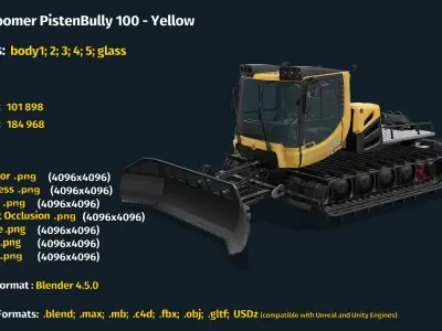  Snow Groomer PistenBully 100 - Yellow 