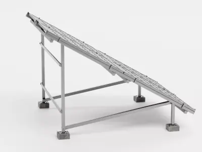 Solar Panel Set V1 - Monocrystalline Photovoltaic Array  3D model